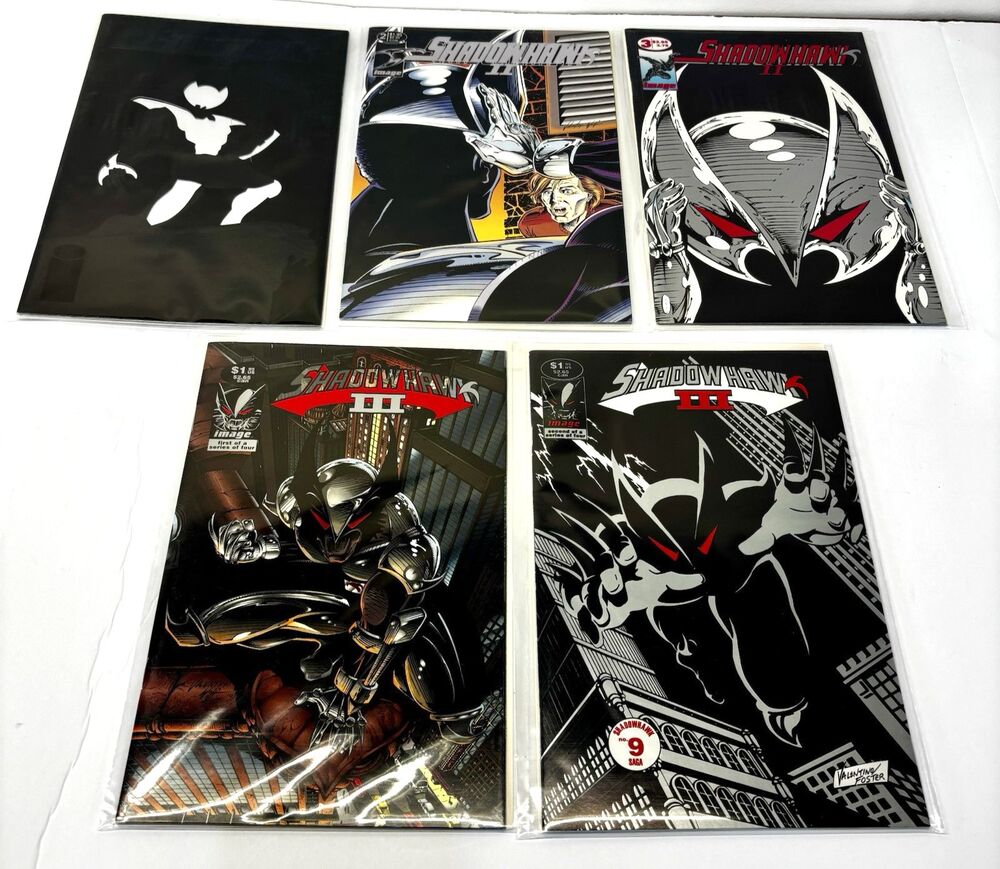 Shadowhawk II #1 to 3 and III #1 to 2 Image Comics Book Lot 1993 Modern Age NM